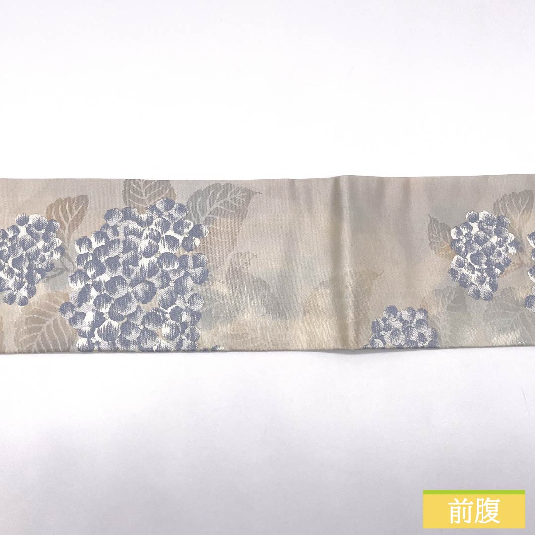 Nagoya Obi, Pure Silk, Grade B, Hydrangea Design, with Basting Thread, Length 367cm, Six-Ply, Semi-Formal, Gradient Pattern, 1124009034399, Nagoya Style