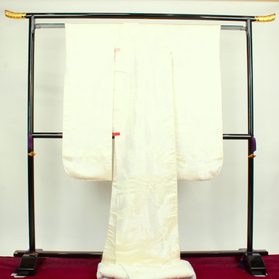 Shiromuku (White Kimono) Length 194cm Karaori Hakutsuru Silk A Rank Awase White 1110000503911