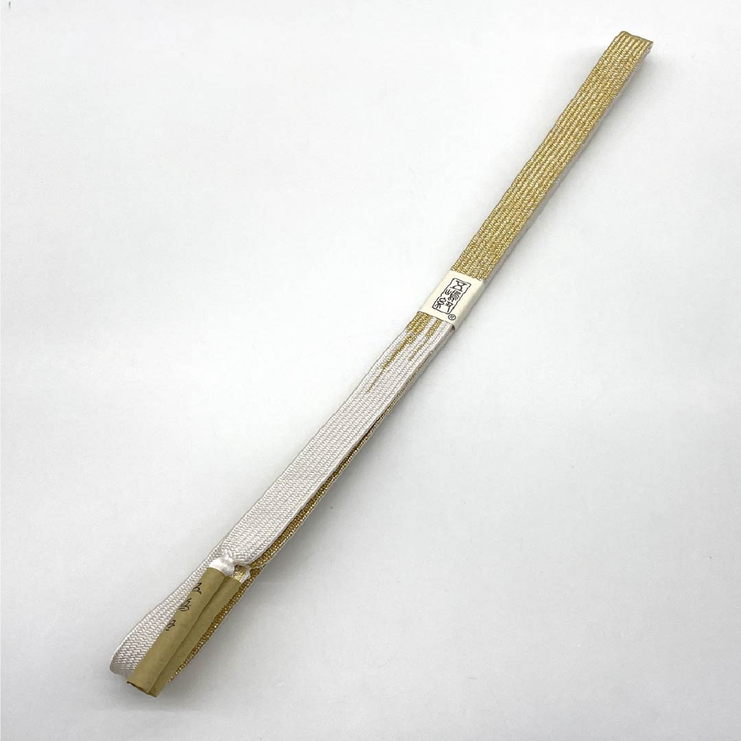 (新古品) 帯締め 正絹 NEWランク 五嶋紐 留袖用 手ぐみ 長さ約170cm 幅約1.6cm フォーマル 白系 1135004861411