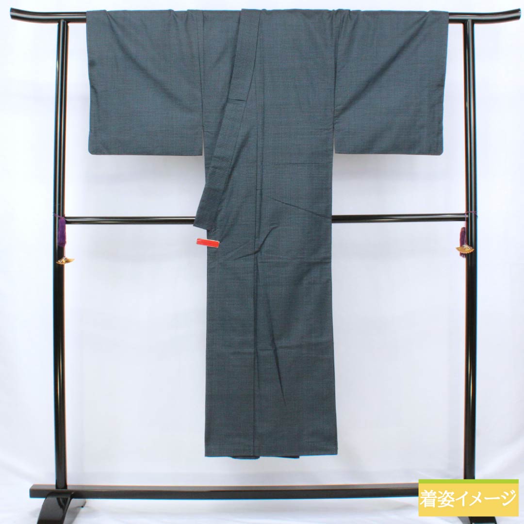 Men's silk S-rank kimono, length 143cm, sleeve length 69cm, Iced brown (ice-colored), Oshima Tsumugi pongee with a tortoiseshell pattern, lined, navy blue, product number 1119001242418