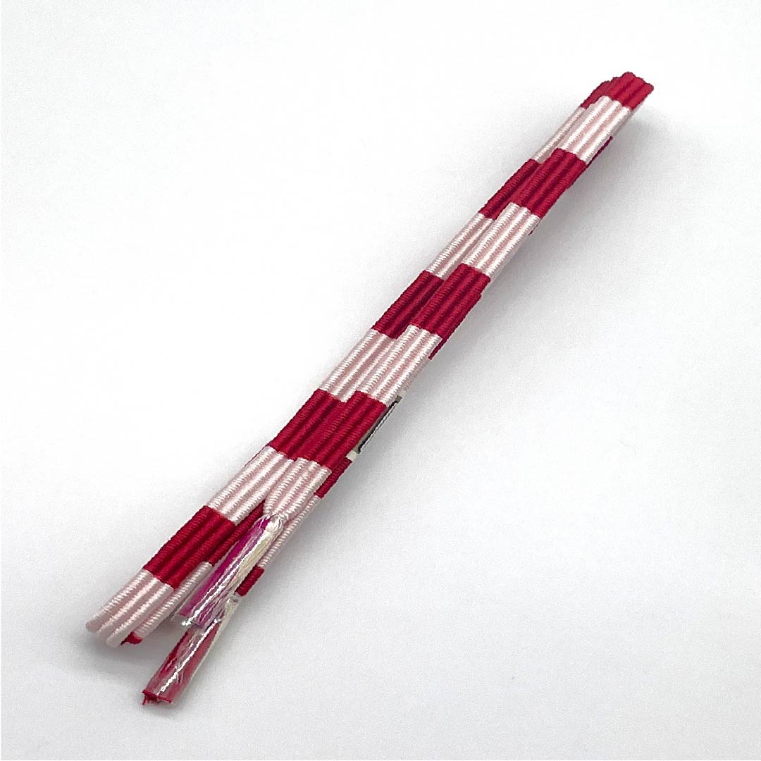 (新古品) 帯締め 正絹 NEWランク 真紅色(しんくいろ) 桜色(さくらいろ) 2色遣い 長さ約152cm 幅約1cm カジュアル 赤系 1135004021312
