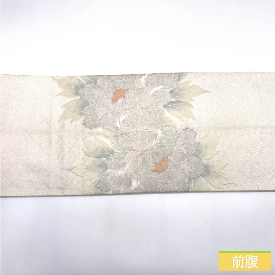 Formal white obi with a peony motif, pure silk, grade A, saaya pattern, 440cm long, accent pattern, suitable for formal wear with formal kimono. Product number: 1123015293311
