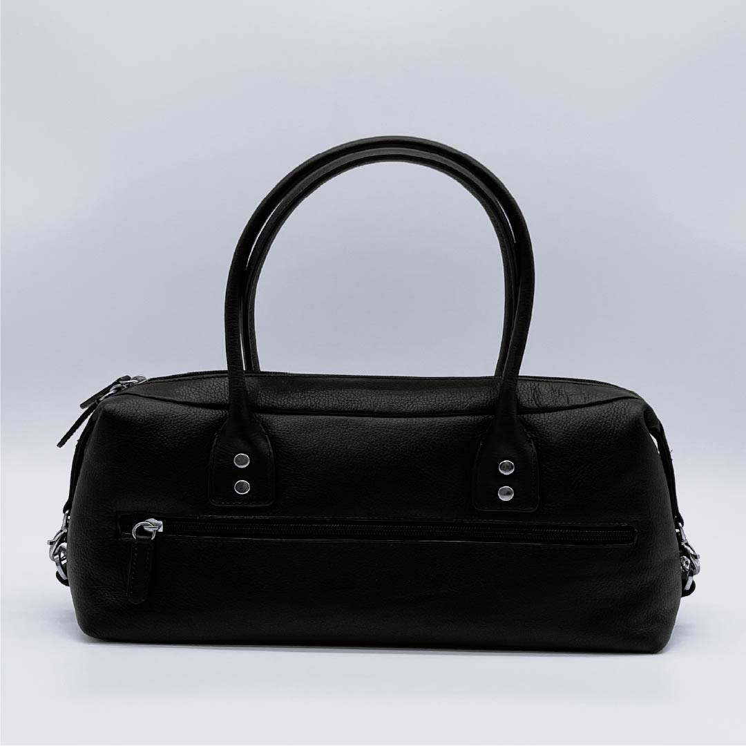 (Like New) Western-style Cowhide Leather Bag, Grade A, Like New, Cowhide Leather, Horizontal, Black, 119700008310