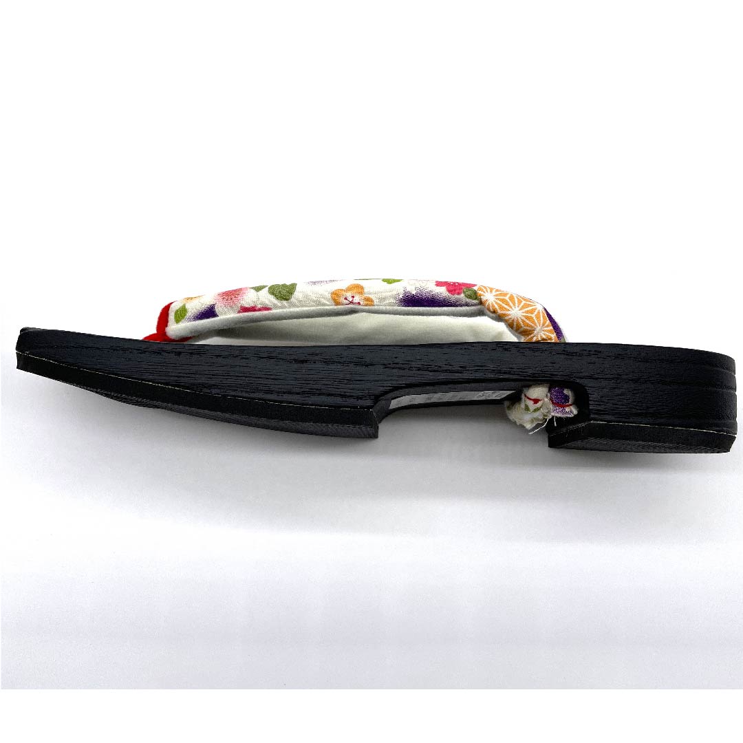 (Brand new, unused) Geta (Japanese clogs) with chrysanthemum, cherry blossom and hemp leaf patterns, size XL, black, NEW rank, 1122001171510