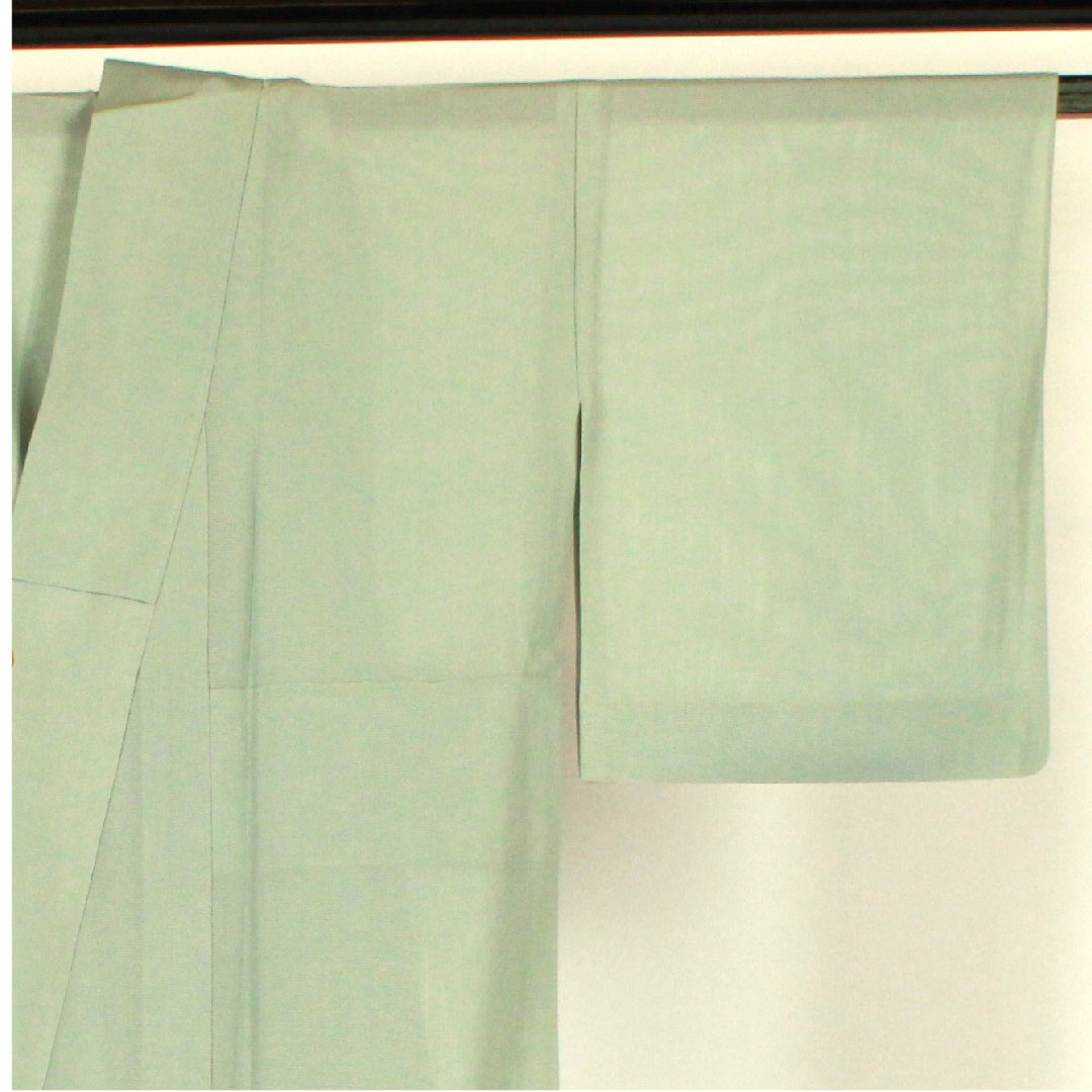 Colored Tomesode, Length 156.5cm, Sleeve Length 64cm, Gauze, Garden Scenery, Artist's Work, Pure Silk, A Rank, One Crest, Green, 1111000153319