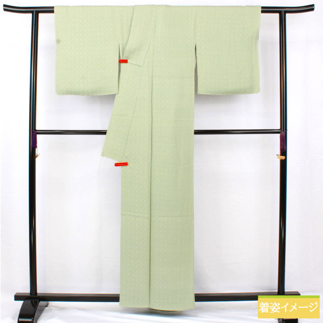 Plain color, pure silk, length 158cm, sleeve length 64.5cm, light green, one crest, four-layered, lined, S rank, green, 1114001662319