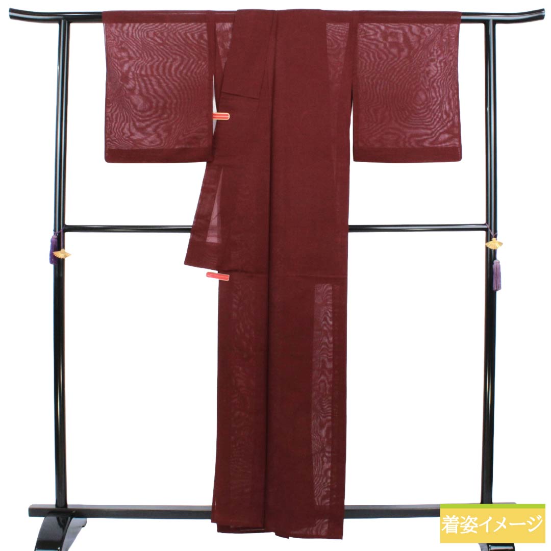 Summer Item Pure Silk Iromuji S Rank Length 160.5cm Sleeve-to-shoulder 66cm Mokuranjiki (Light Orange) Grass Leaf Monsha Sha Reddish 1132003692412