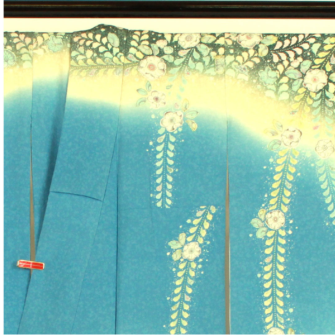 振袖 身丈156cm 裄丈63cm 袷 辻ヶ花 桐屋翠山工房謹製 正絹 Sランク 青系 1113000442317