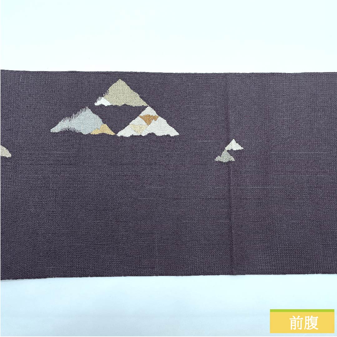 Nagoya obi, claw-scraped tsuzure, Izutsuya Sehira, deep purple, scales, obi length 396cm, pure silk, S rank, point pattern, casual, gray, 1124005822322, pine-needle style