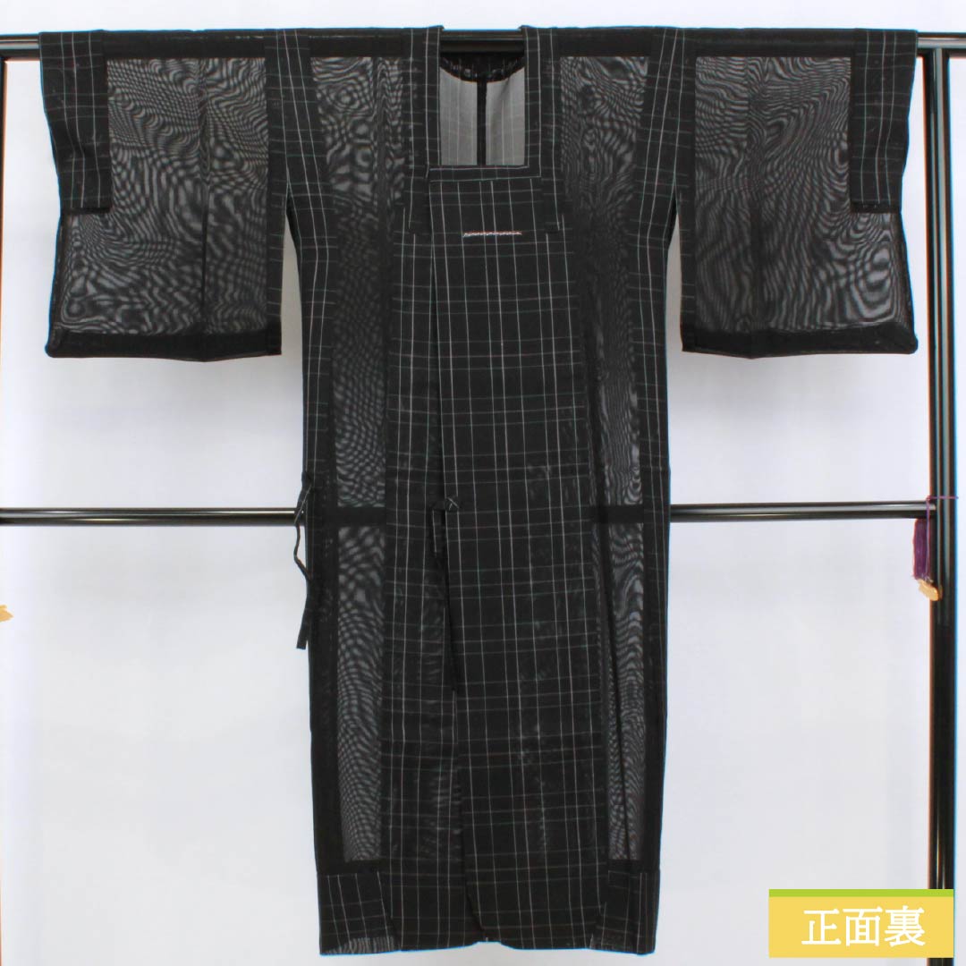 Raincoat, Polyester, S-Rank, Length 126cm, Sleeve Length 63cm, Plaid Pattern, Storage Case Included, Gauze, Black, 1117001242910
