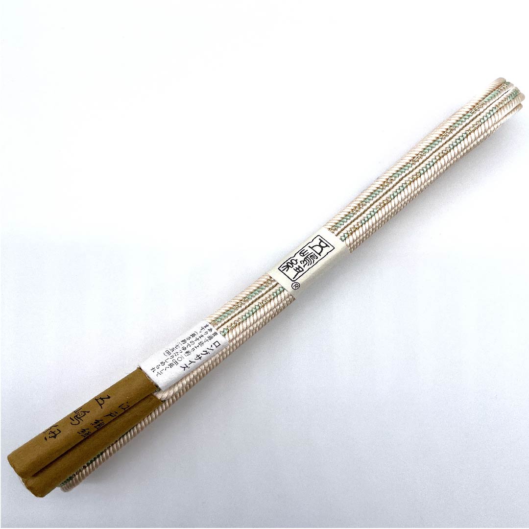 (新古品) 帯締め 正絹 四分紐 薄肉色(うすにくいろ) 五嶋紐 江戸組紐 長尺 長さ約175cm 幅約2cm フォーマル Sランク クリーム系 1135000432915