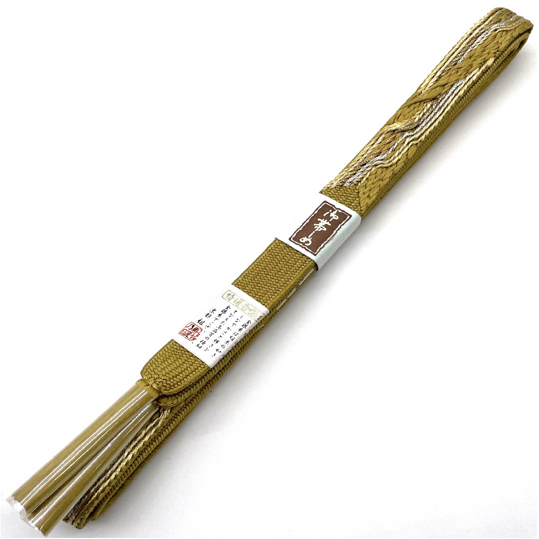 (新古品) 帯締め 正絹 四分紐 黄金色(こがねいろ) 特選金銀糸 金属糸使用 新古品 長さ約165cm 幅約1.5cm セミフォーマル Sランク 黄系 1135001132923