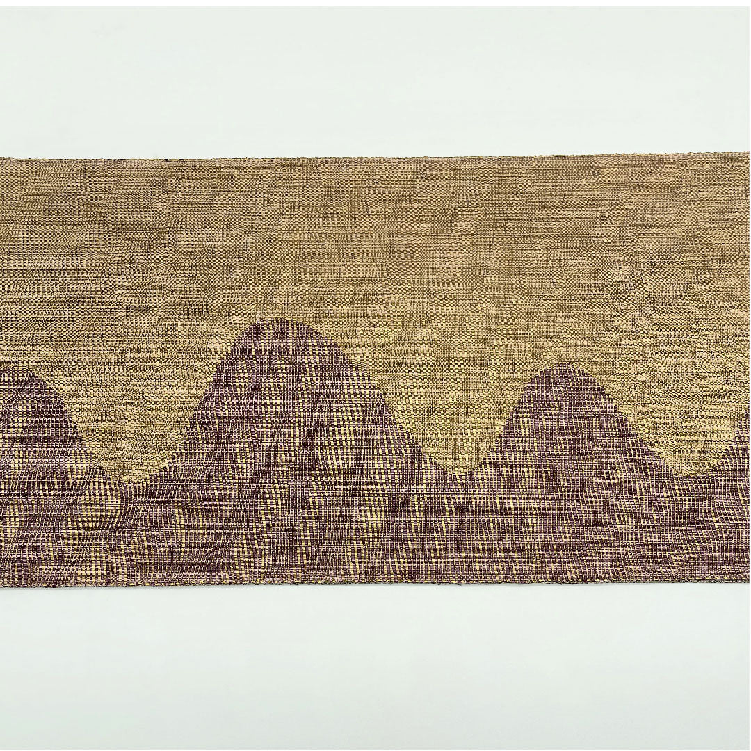 Fukuro Obi (Japanese-style sash dyed with brush) with wave pattern, obi length 428cm, pure silk, S rank, full length, casual, brown, 1123005132314