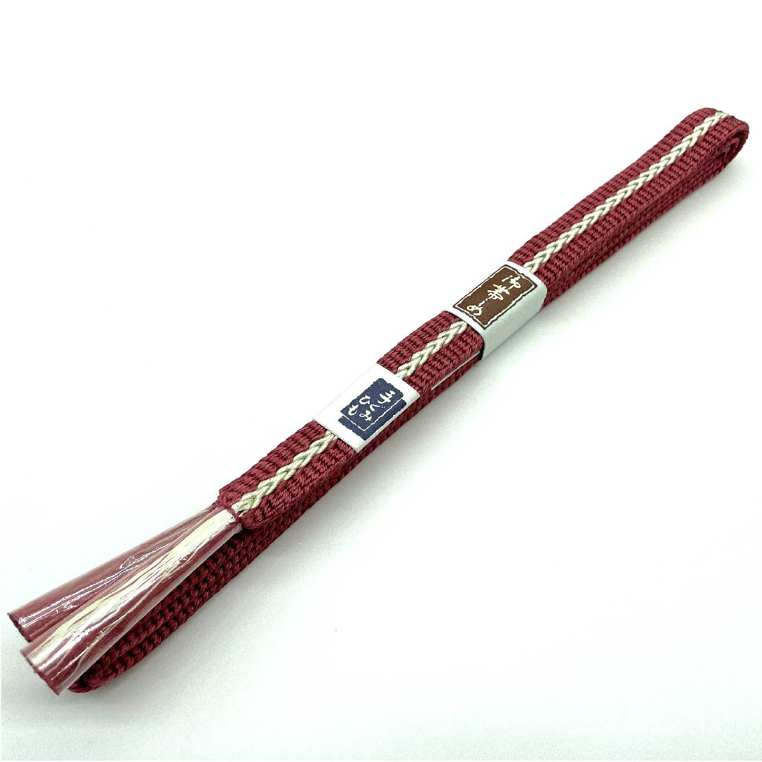 (新古品) 帯締め 正絹 四分紐 長春色(ちょうしゅんいろ) 手組紐 新古品 長さ約159cm 幅約1.5cm カジュアル Sランク ピンク系 1135001632913