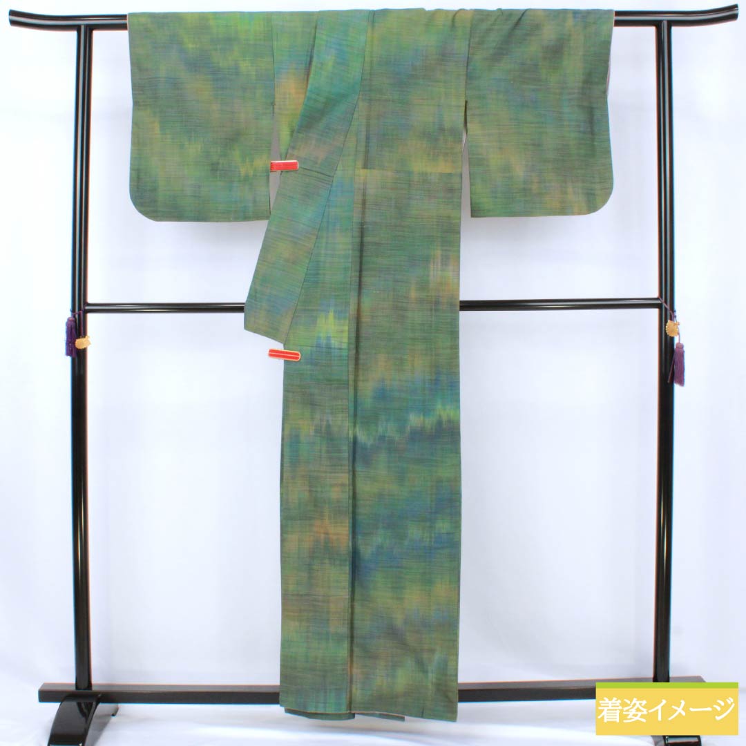 Tsumugi Silk A Rank Length 159cm Sleeve-to-sleeve 64cm Ombre weave Lined Gradation pattern 1116004723399