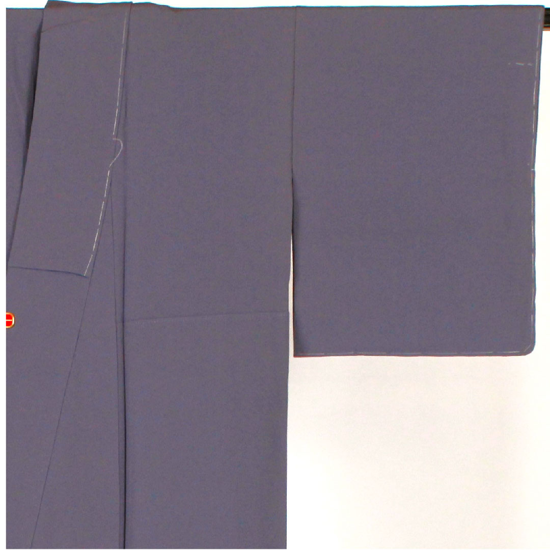 Plain color, vegetable dye, Katabamimon, Length 151cm, Sleeve length 62cm, Lined, Pure silk, S rank, Purple, 1114000202120
