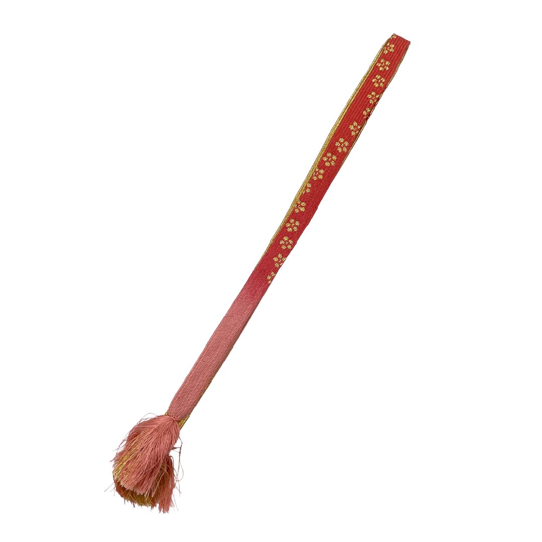 帯締め 正絹 Sランク 紅梅色(こうばいいろ) 平組 桜 長さ約159cm 幅約1.5cm フォーマル ピンク系 1135006312313