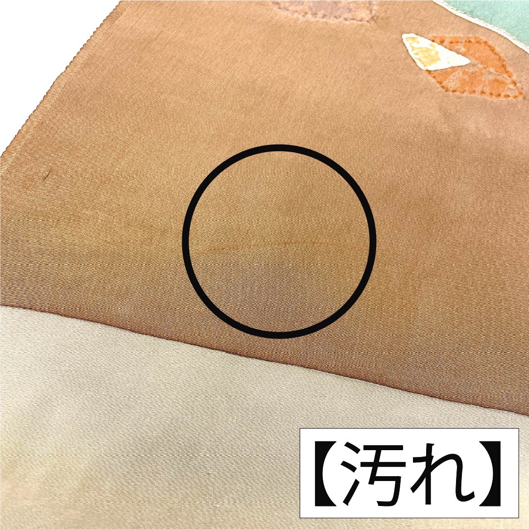 帯揚げ 正絹 Aランク セミフォーマル 駱駝色(らくだいろ) 抽象模様 花 長さ約177cm 幅約30cm 茶系 1136004333914
