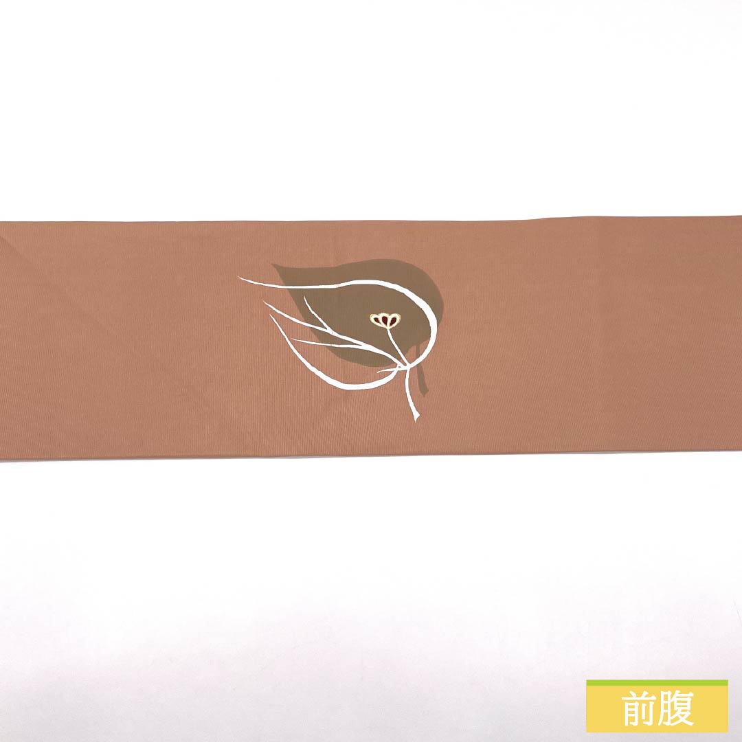 Nagoya Obi, Pure Silk, S-Rank, Tokiasagi (Light Blue) Dyed Obi, Leaf Pattern, Pointed Pattern, Casual, Pink, 365cm Long, Item Number: 1124009482313, Nagoya Style