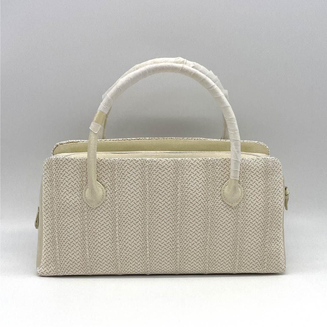 (Like New) Semi-Formal Japanese Style Bag, New Rank, Goshima Himo Rikyu Bag, White, 113900106111