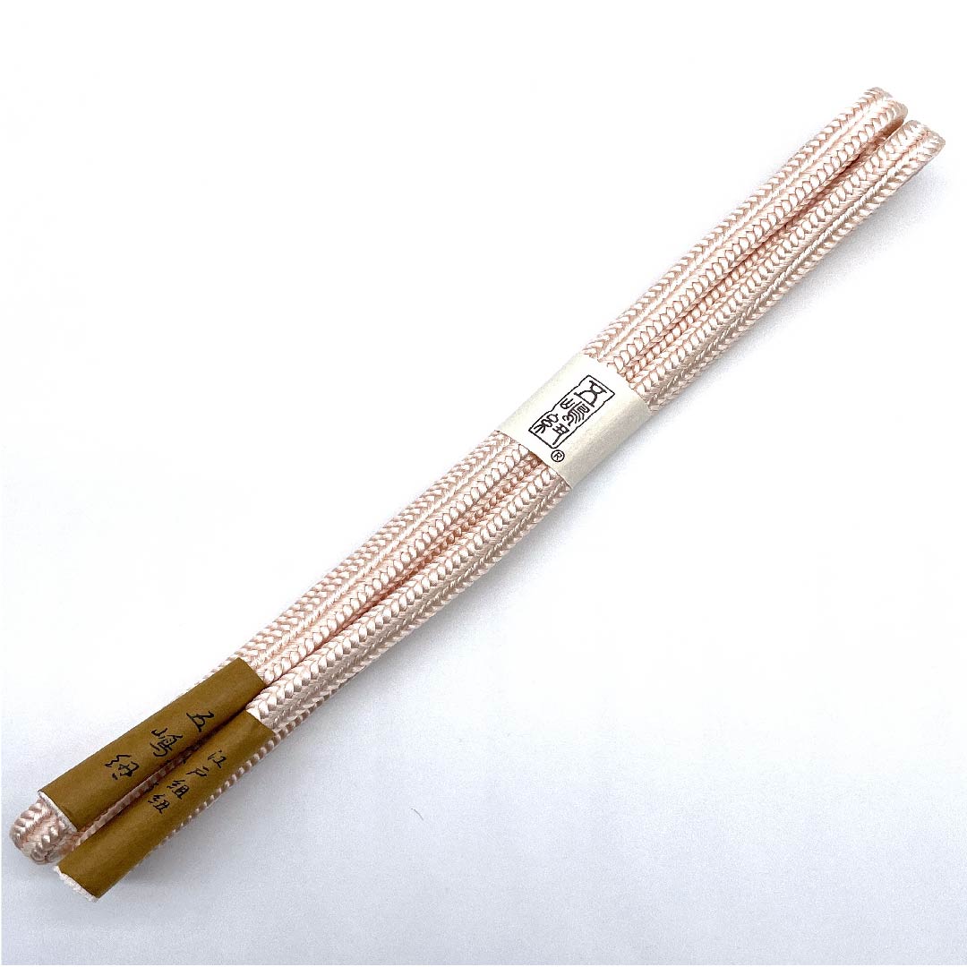 (新古品) 帯締め 正絹 四分紐 乙女色(おとめいろ) 五嶋紐 冠(ゆるぎ) 江戸組紐 長さ約162cm 幅約1cm カジュアル Sランク ピンク系 1135000372913