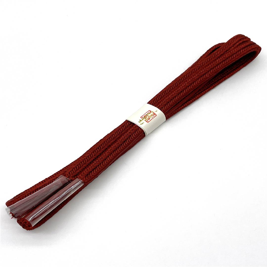 (新古品) 帯締め 正絹 牛血色(ぎゅうけついろ) 冠組 新古品 長さ約166cm 幅約1cm セミフォーマル NEWランク 茶系 1135003661314