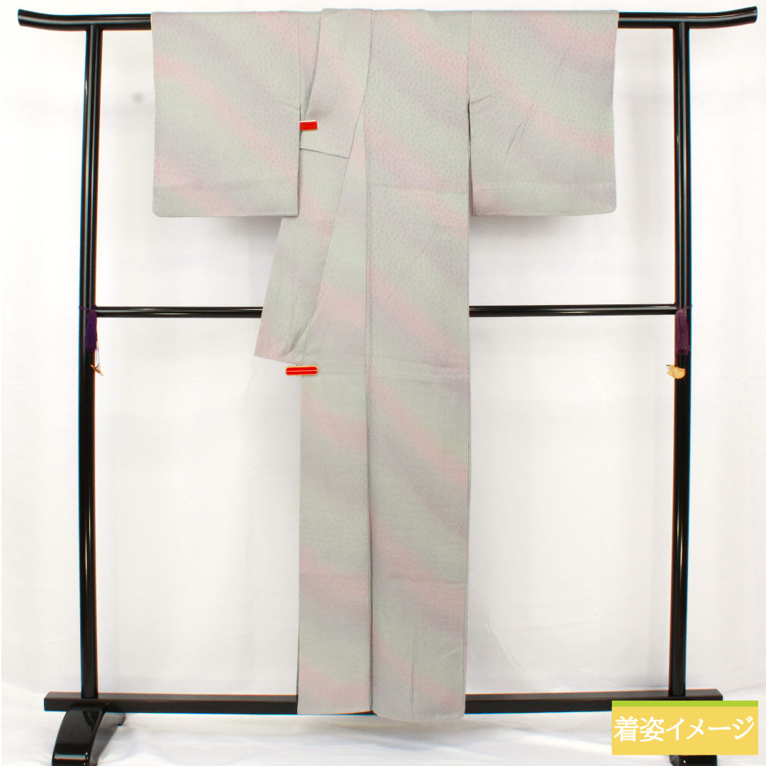 Komono Silk, Length 156.5cm, Sleeve-to-shoulder 63.5cm, Lined, Gradated Dye, Single Crest (Maru ni Dakimyoga), Rank A, Gradation Tone, 1115004783399