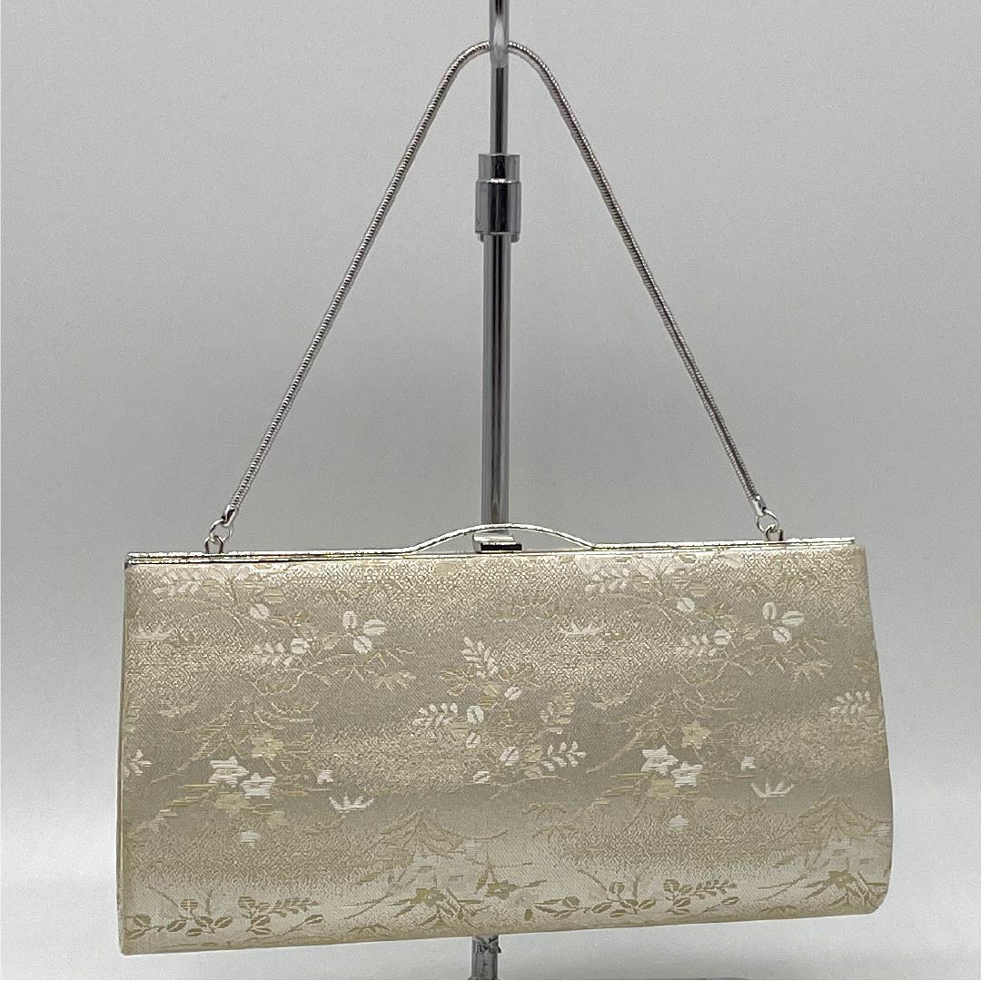 Formal Japanese Style Bag, Rank B, Auspicious Motif, Silver, 113900078422