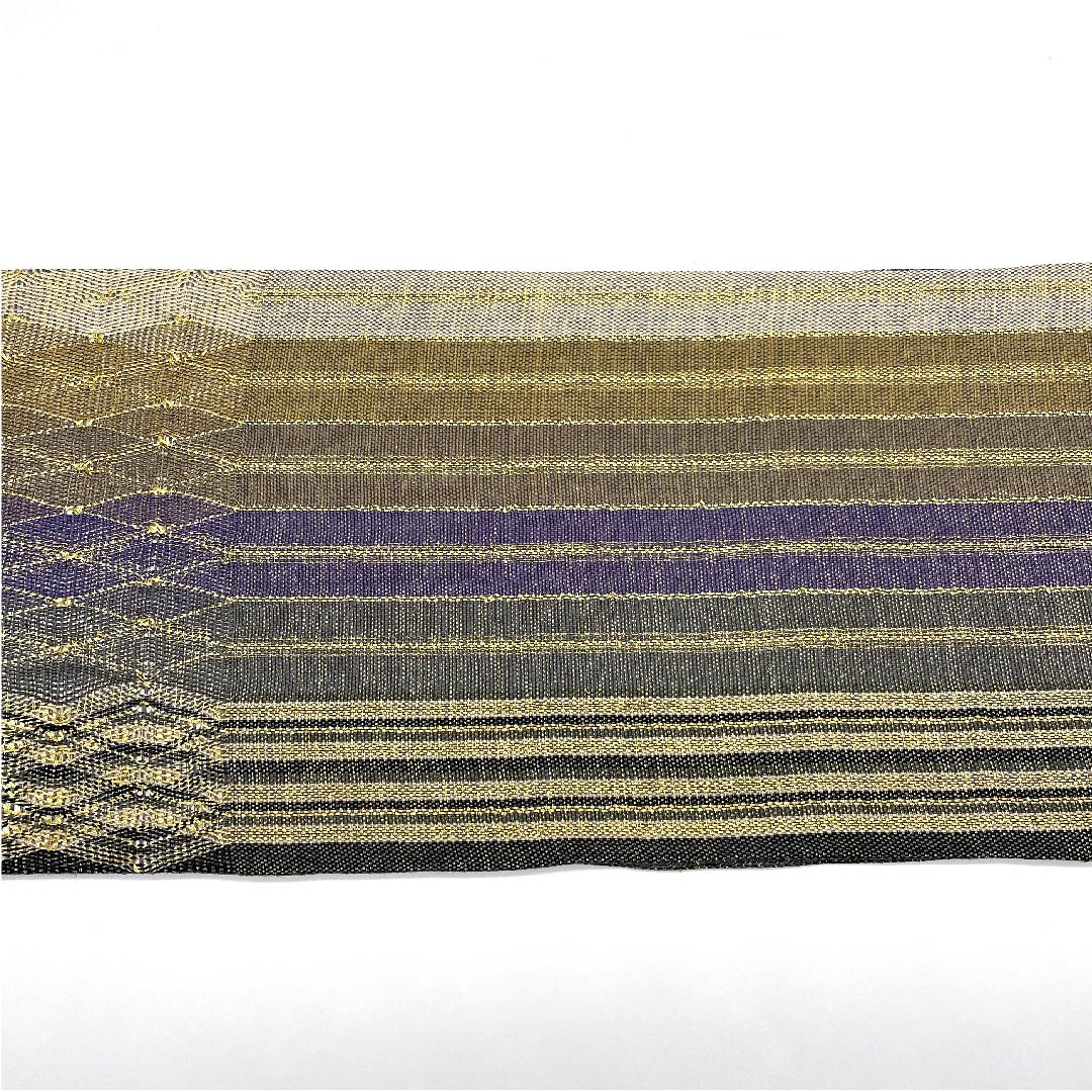 Fukuro Obi with Geometric Pattern, Made by Hinaya, Length 447cm, Pure Silk, S Rank, Full Length, Casual, Gradient Style, 1123005622399