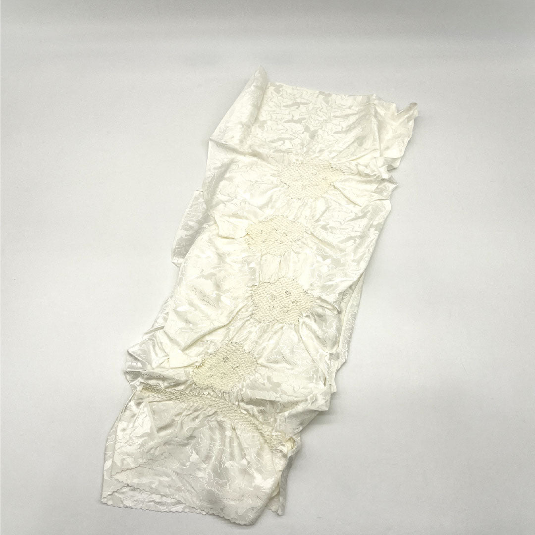 (Like new) Pure silk obijime and obiage set, S-grade, perfect for weddings and receptions. Includes fan. Length: approximately 152cm, width: approximately 1.5cm. White. Product number: 1141000052311