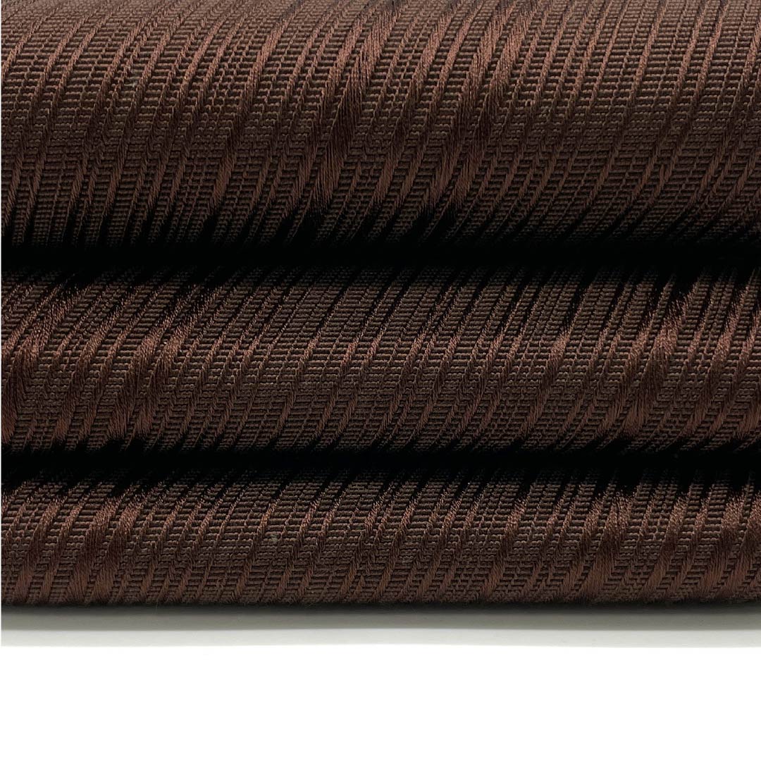 (Unmade) Kaku-obi (cotton sash) with dark brown and diagonal lines, obi length 404cm, width 10cm, S rank, brown, 1134000462914
