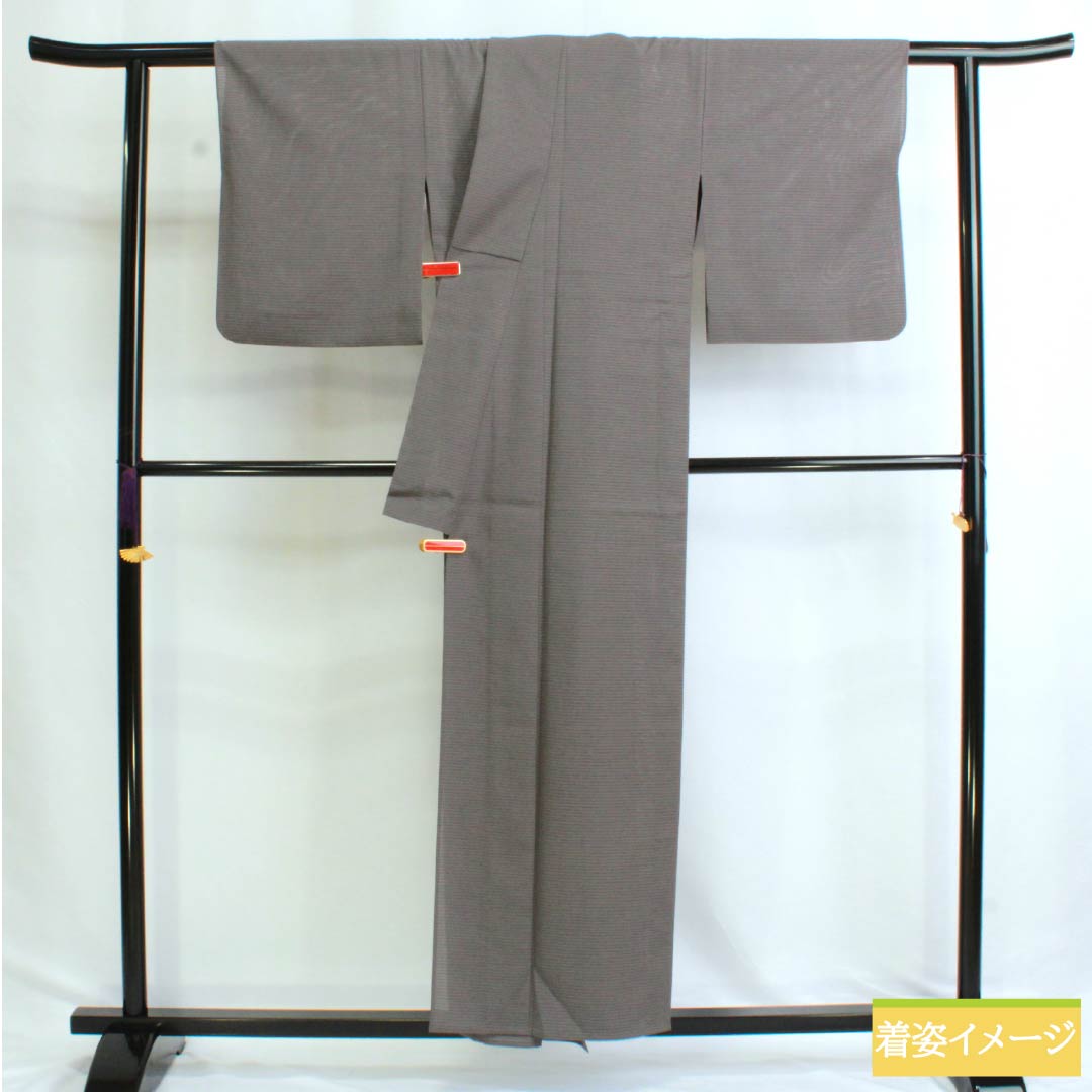 Summer kimono, polyester, plain color, S rank, length 157cm, sleeve length 64cm, washable, grayish gray, silk pongee, product number 1132003202322