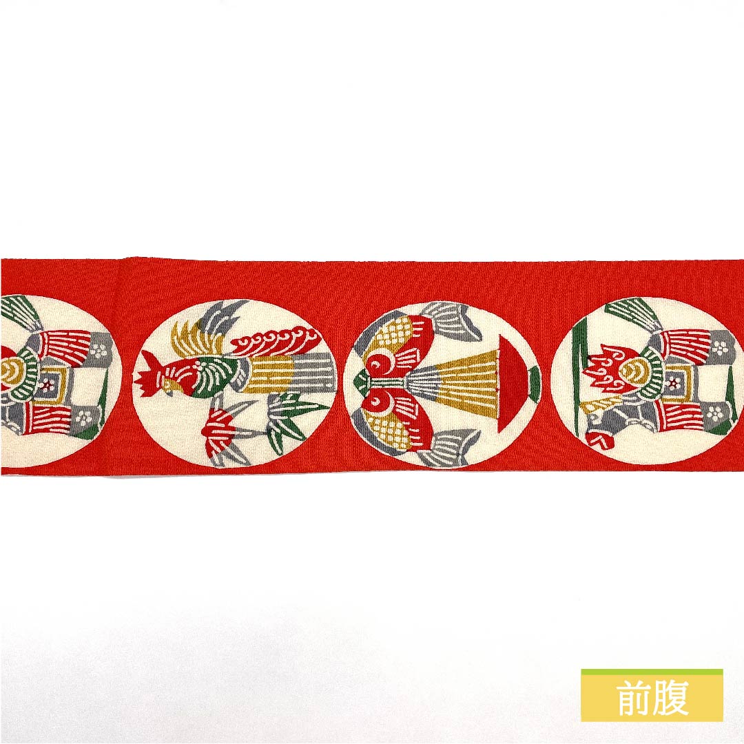 Nagoya Obi Red Toy Chirimen Obi Length 340cm Pure Silk S Rank Full Length Casual Red 1124006492312 Nagoya Style