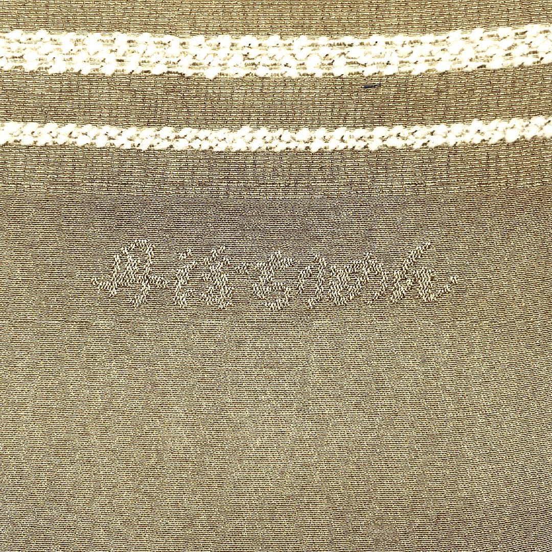 (New Old Stock) Obiage Silk NEW Rank Casual Yamamomo-iro Tango Chirimen Horizontal Stripes Geometric Pattern Length approx. 180cm Width approx. 29cm Brown-ish 1136003391914