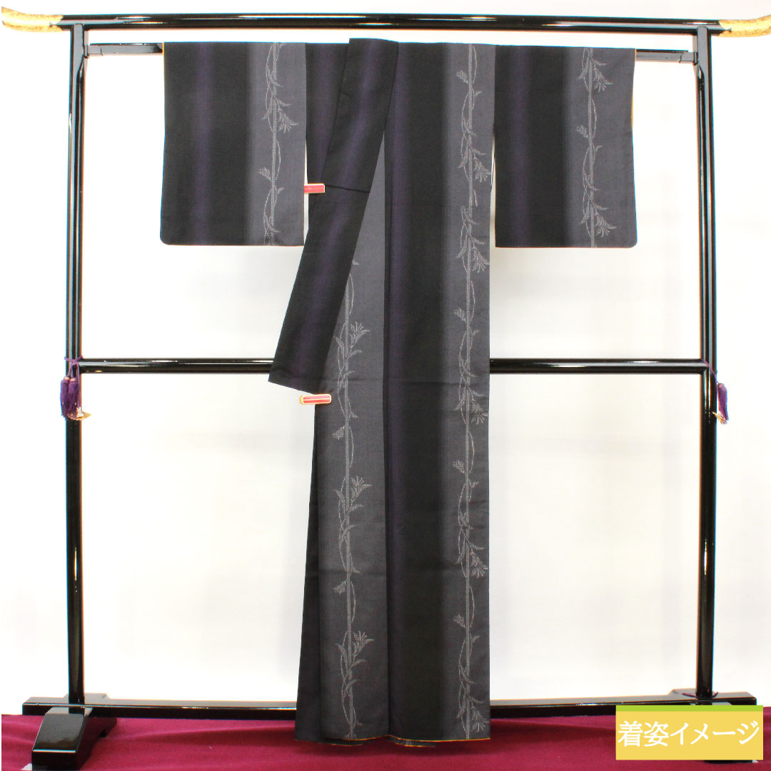 Yuki Tsumugi silk Length 161.5cm Sleeve length 64.5cm Abstract pattern S rank Awase Gradient 1116003342499