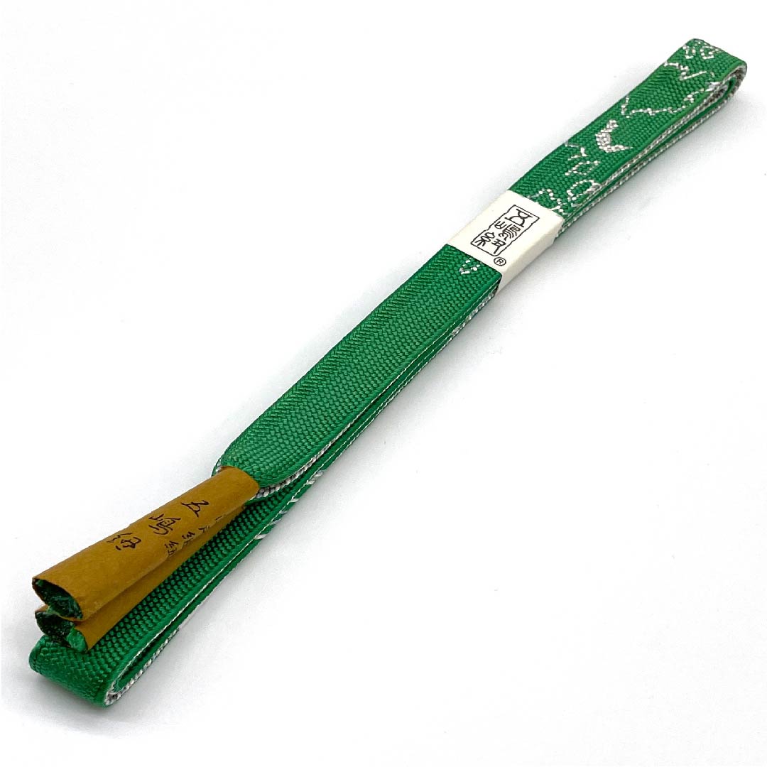(New old stock) Obi-jime (belt fastener) made of pure silk, quarter-length cord, grass green color (souryokushokuiro), Goshima-himo, Edo-kumihimo, new old stock, length approx. 168cm, width approx. 1.7cm, casual, S rank, green, 1135002982319