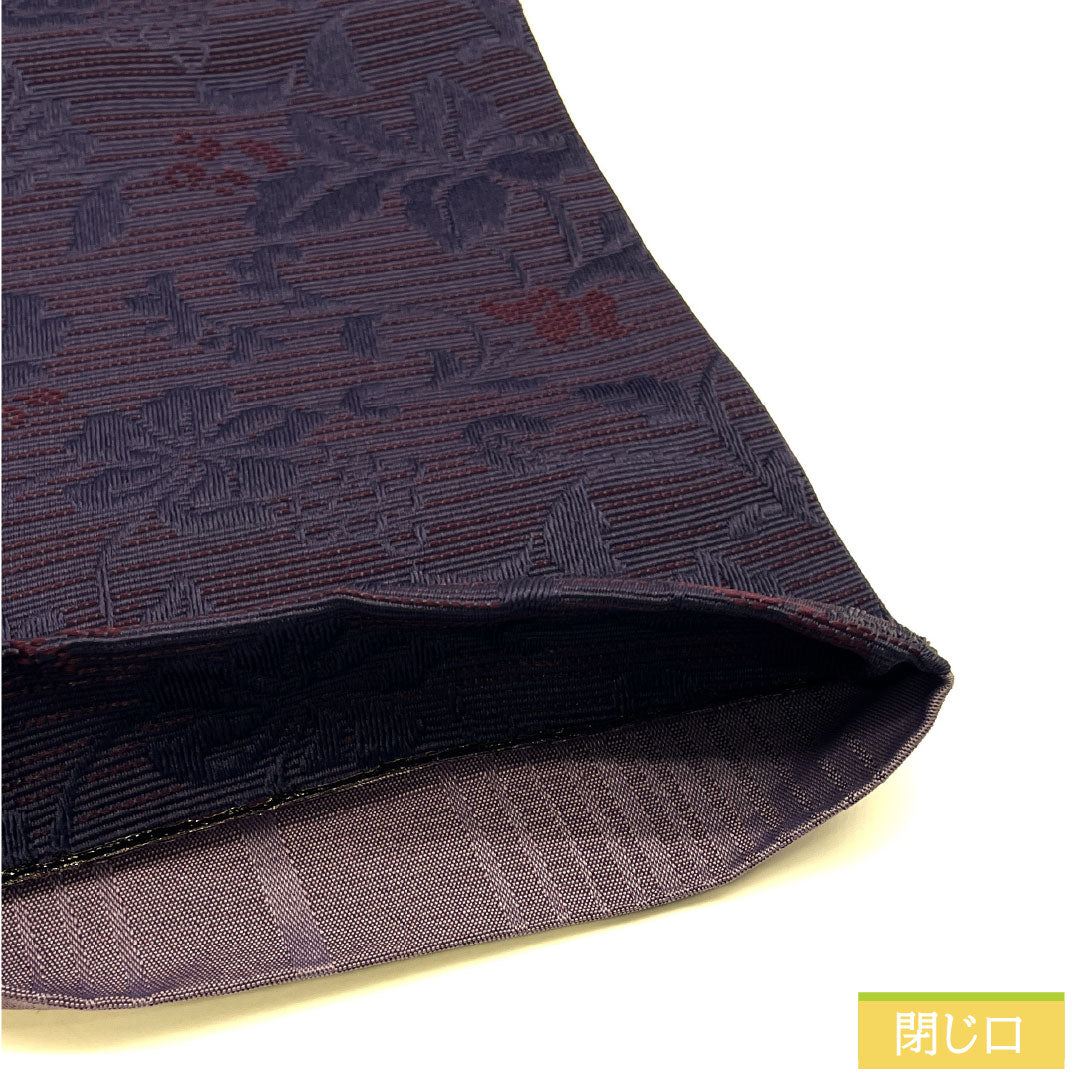 (New) Half-width obi, polyester, NEW rank, eggplant dark blue, medium purple, karahana-style stripes, reversible, obi length 400cm, purple family, 1125002451420