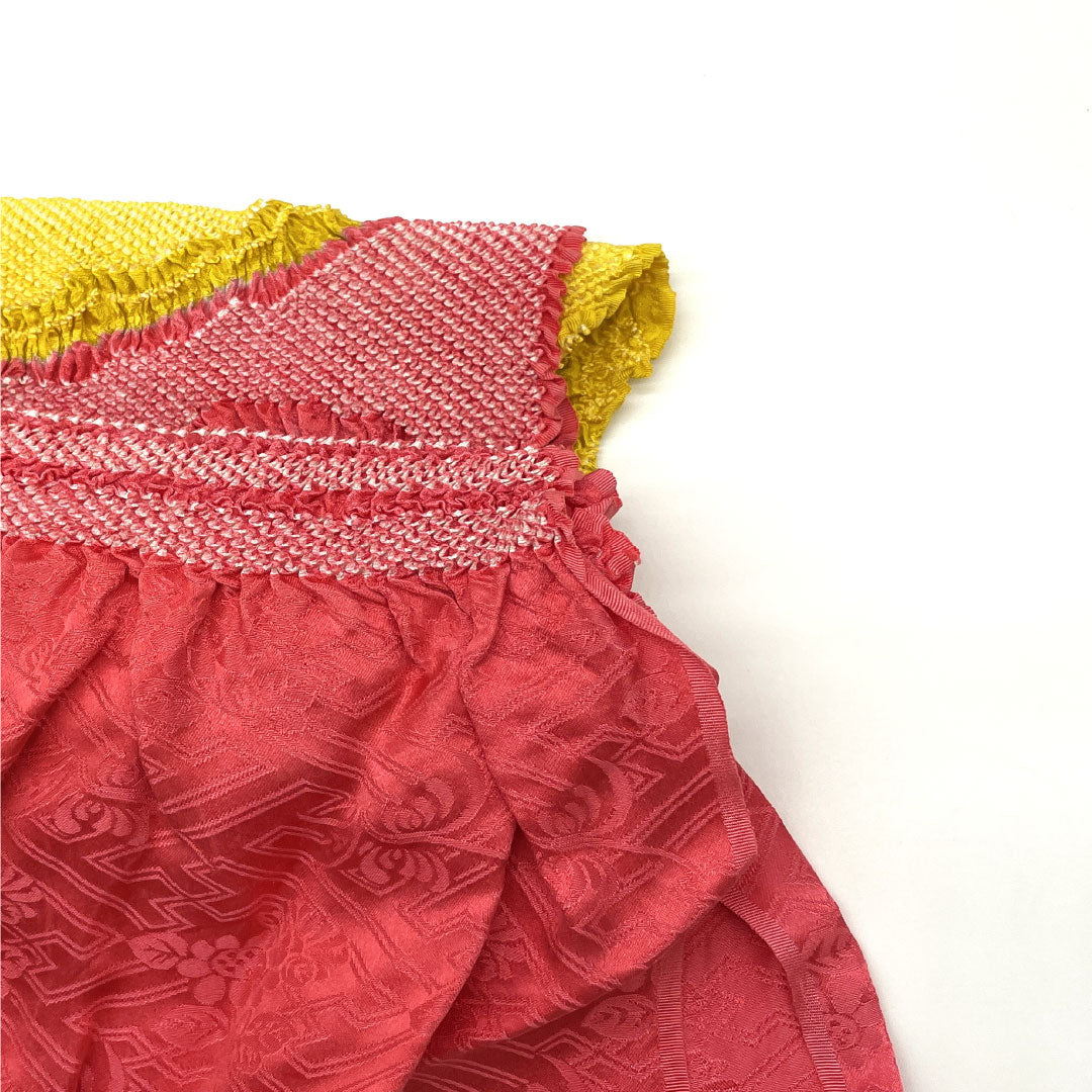(New Old Stock) Obi-jime and Obi-age Set, Pure Silk, NEW Rank, Umekasane-iro and Hachijo-iro, Shibori, for Furisode, Length approx. 170cm, Width approx. 1cm, Semi-formal, Red-toned, 1141000501412
