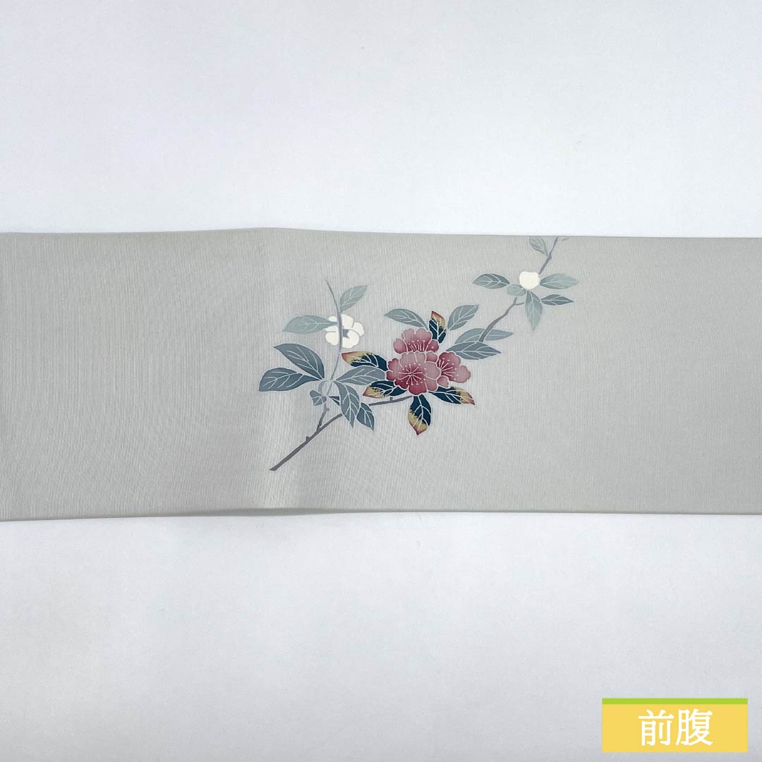 名古屋帯 正絹 Aランク 雲井鼠色(くもいねずいろ) 染め帯 童子 凧揚げ 帯丈372cm ポイント柄 カジュアル グレー系 1124009833322 名古屋仕立て