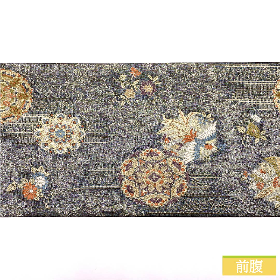 Formal, pure silk obi for formal kimono, featuring a phoenix and Chinese floral motifs, length 440cm, S rank, six-fold hem, gradient pattern, product number 1123014322399