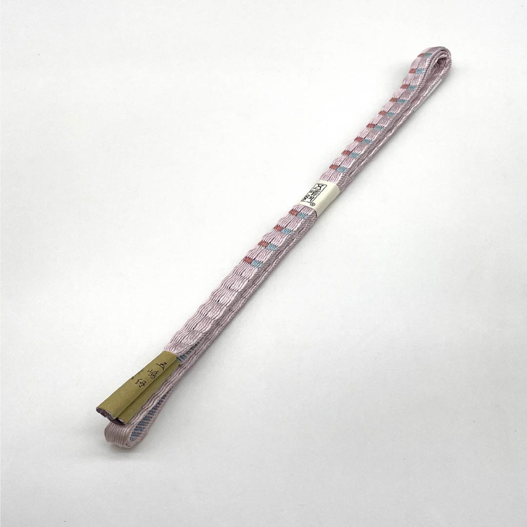 (新古品) 帯締め 正絹 NEWランク 五嶋紐 淡藤色(うすふじいろ) 手ぐみ 古典柄 長さ約165cm 幅約1.4cm セミフォーマル ピンク系 1135004891313