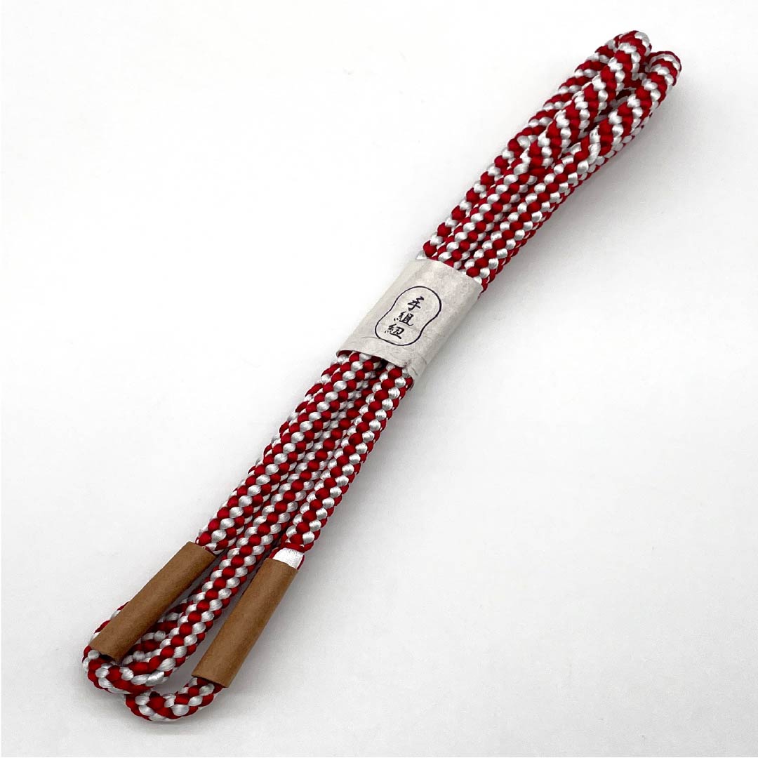(Like new) Silk Obijime (Sash Band) - New Rank - Round Braid - Two-Tone - Length: Approx. 158cm, Width: Approx. 0.8cm - Casual - Red - Item Number: 1135004361312