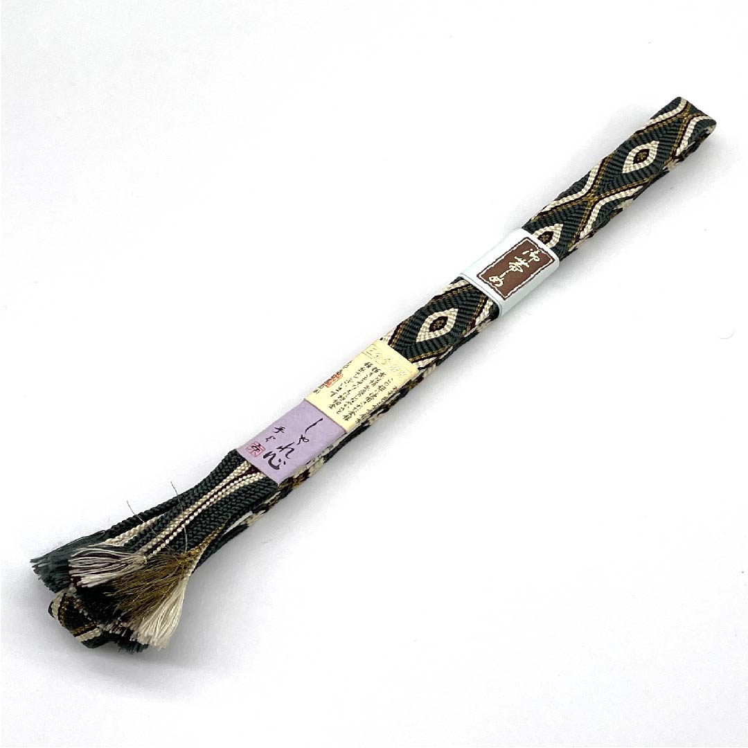 (新古品) 帯締め 正絹 四分紐 錆納戸色(さびなんどいろ) 手組紐 しゃれ心 金属糸使用 長さ約156cm 幅約1.5cm カジュアル Sランク 緑系 1135002762319