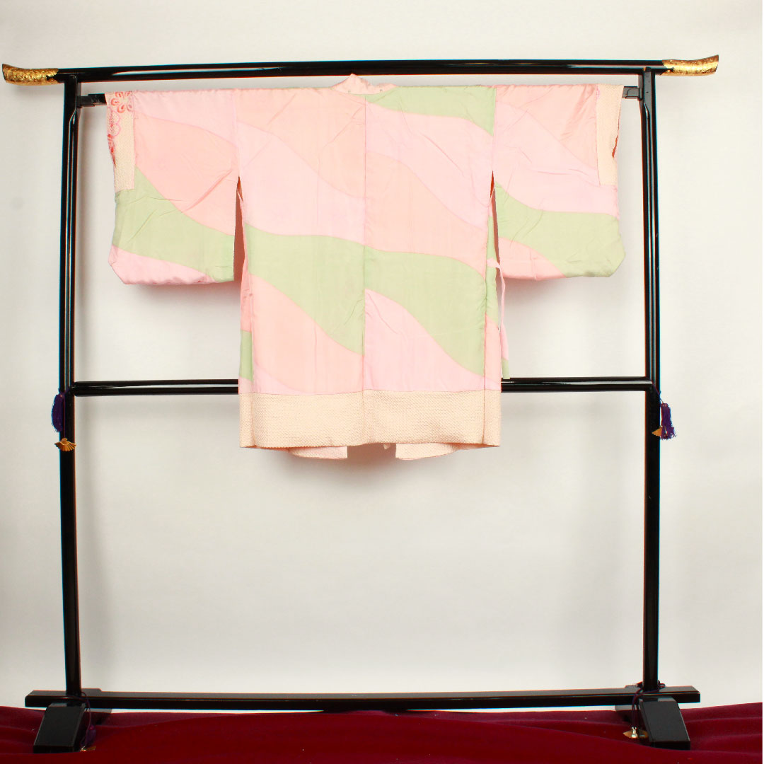 Travel kimono Length 90.5cm Sleeve length 63.5cm Dawn color Flower pattern Pure silk S rank Awase Pink 1117000372913