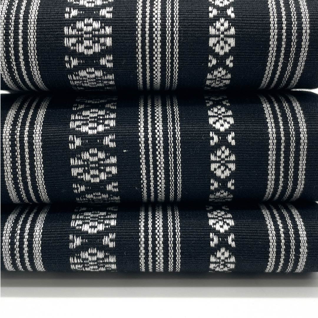 (Untailored) Cotton Kaku Obi (Sash), S-Rank, Kenjo Pattern, Hakata-ori, Length 404cm, Width 9.5cm, Black, 1134000542910