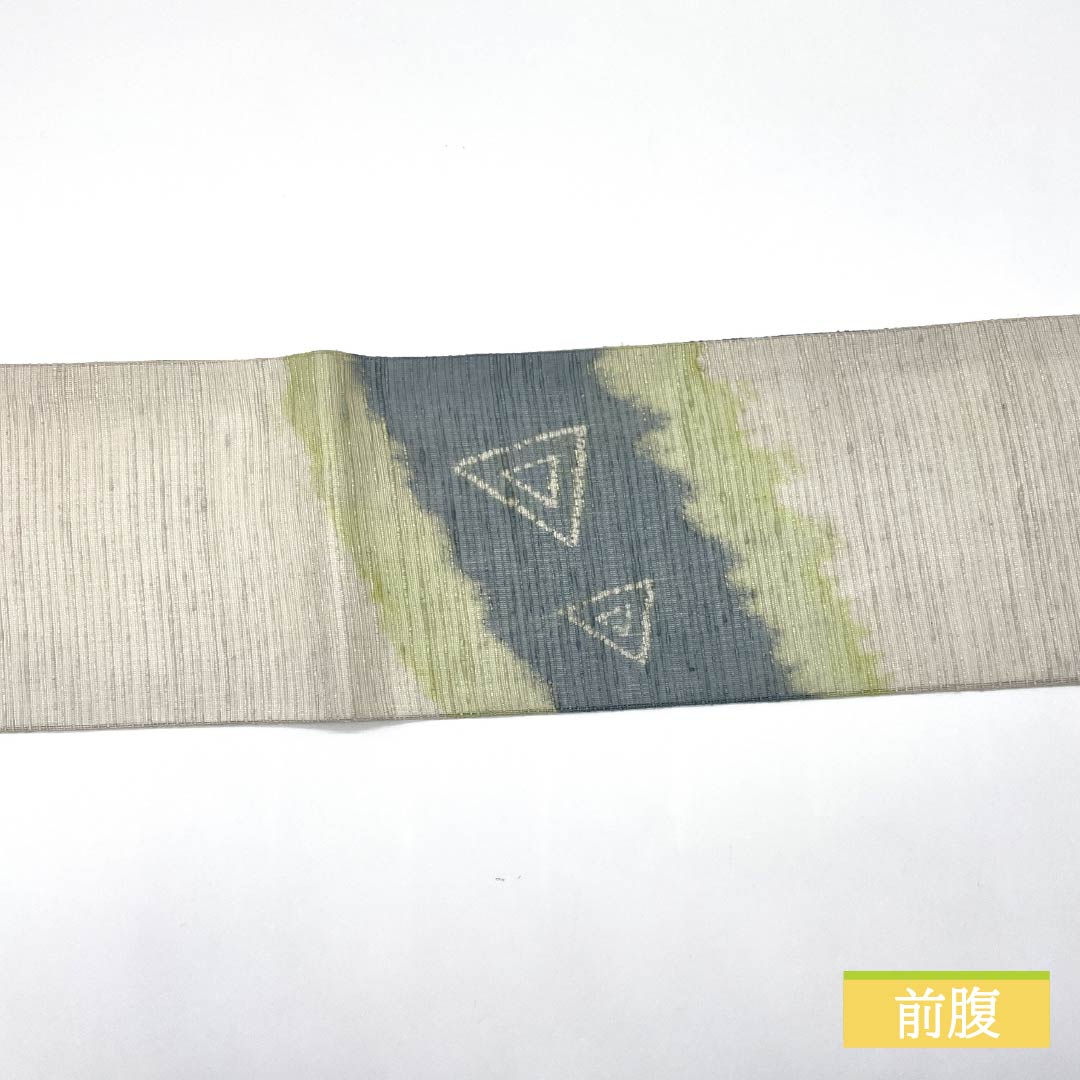 Nagoya obi, pure silk, gofun-iro (whitewash) dyed obi, carrot, summer obi, obi length 368cm, S rank, point pattern, casual, white, 1124006842311, Nagoya style