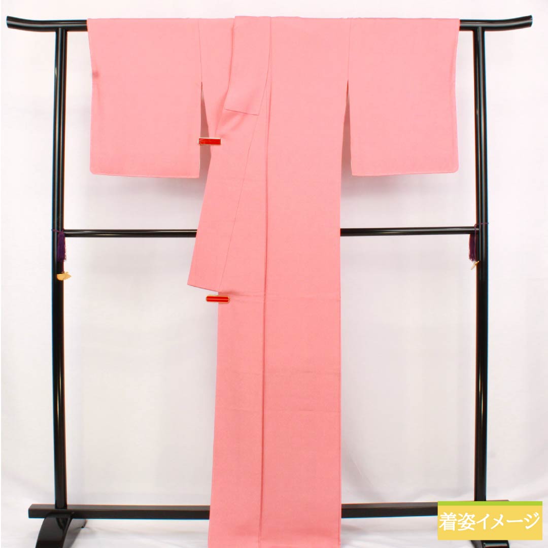 小紋 正絹 Sランク 身丈166.5cm 裄丈68cm 袷 紅梅色(こうばいいろ) 江戸小紋 鮫柄 型染 ピンク系 1115006622513