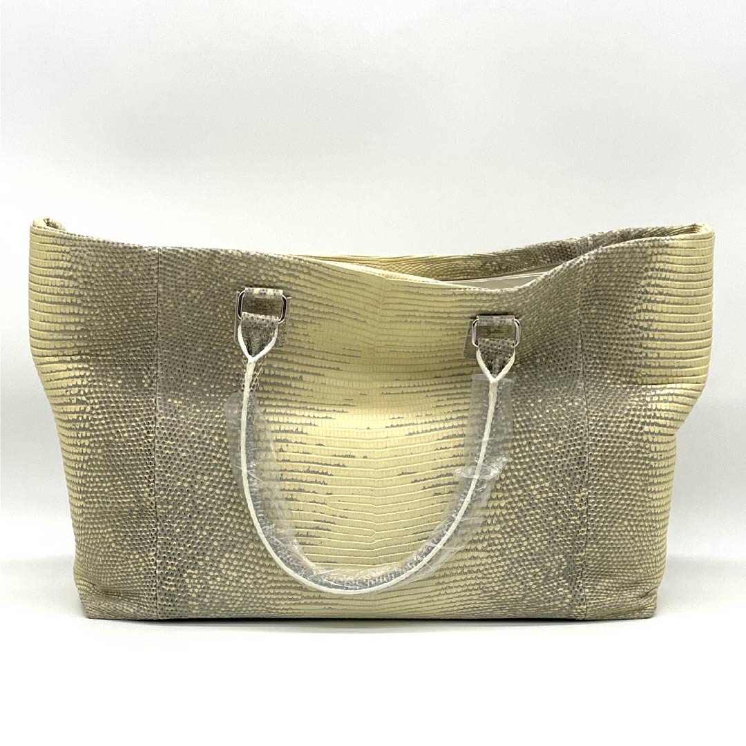 (Like New) Western-style Lizard Bag, A-Rank, Like New, Naturaling Mark Lizard, Yellow, 119700039323