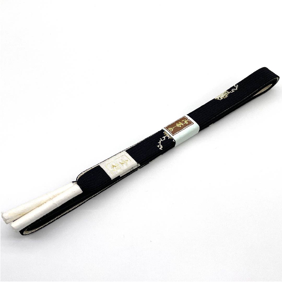 (新古品) 帯締め 正絹 四分紐 黒色 翠嵐工房 金彩 金属糸使用 長さ約159cm 幅約1.5cm セミフォーマル Sランク 黒系 1135000842910