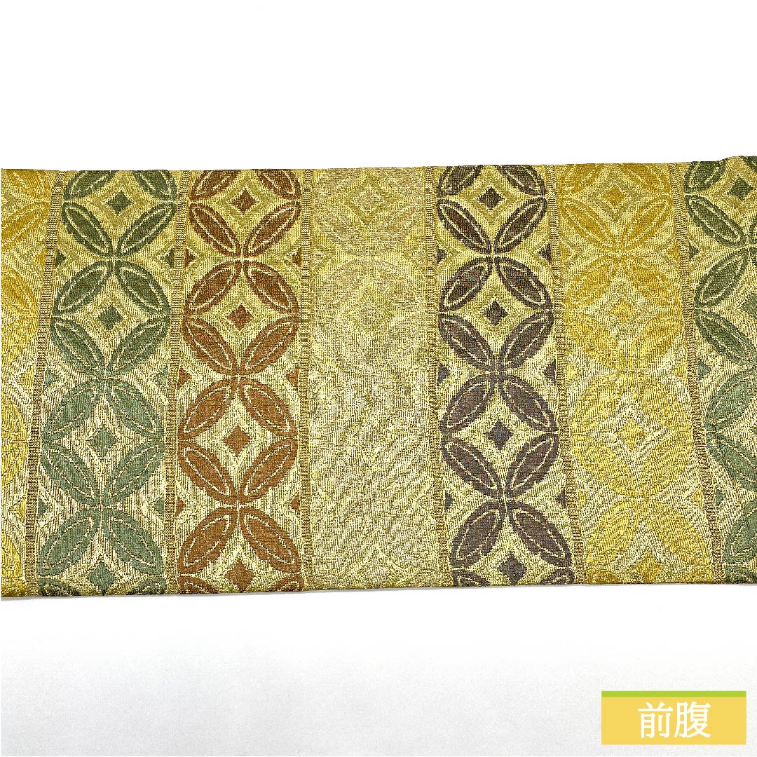 Fukuro Obi, pure silk, gold, Shippo Tsunagi, obi length 447cm, S rank, six-way, semi-formal, gold, 1123011432321